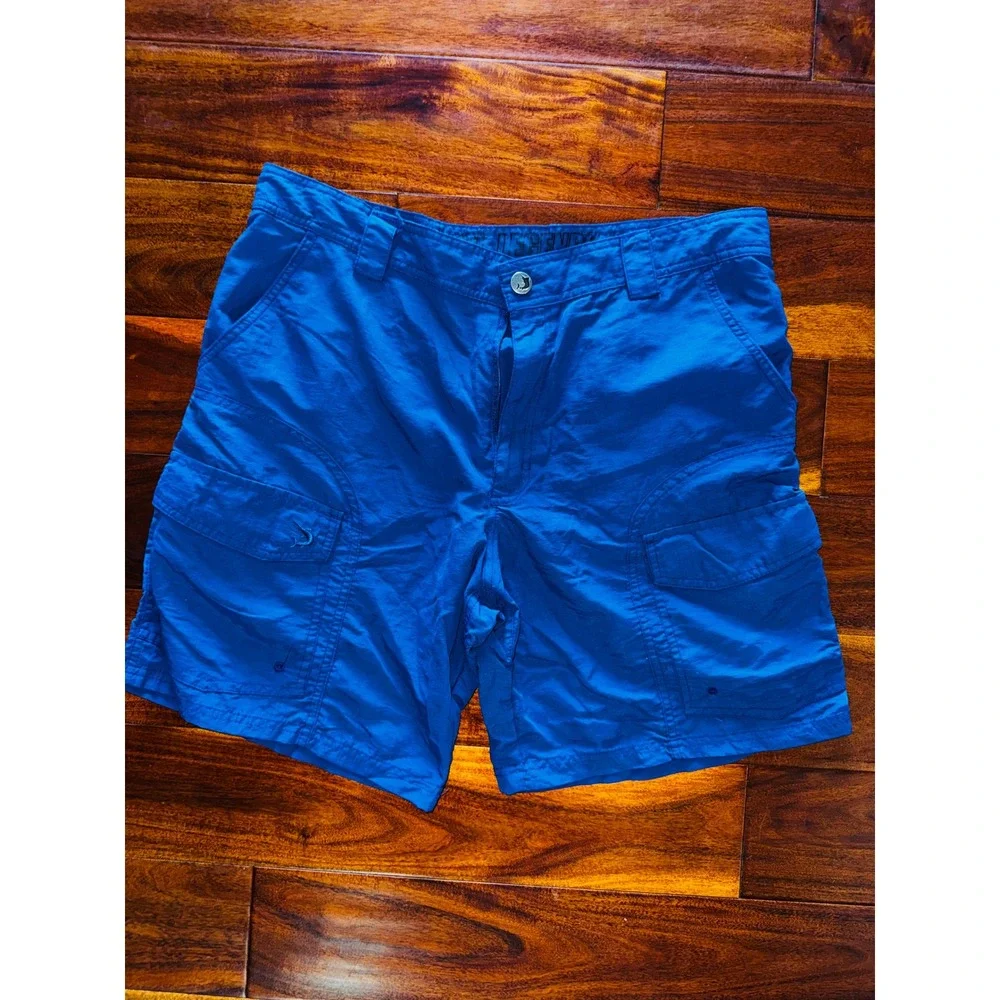 Reel‎ Legends Cargo Fishing Shorts Mens 36 Blue Excellent Nylon Quick Dry Marlin